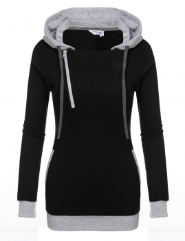 Black Hooded Drawstring Long Sleeve Patchwork Pullover Pocket Hoodie, Multicolor
Black Hooded Drawstring Long Sleeve Patchwork Pullover Pocket Hoodie, Multicolor