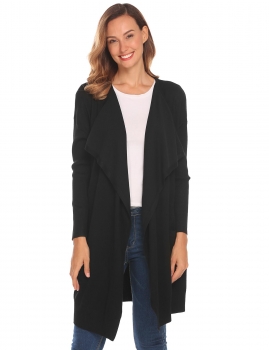 Black Women Long Sleeve Open Front Draped Thin Knit Sweater Cardigan w" Pocket, Multicolor
Black Women Long Sleeve Open Front Draped Thin Knit Sweater Cardigan w" Pocket, Multicolor
