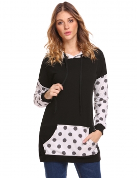 Black Women Hooded Sweatshirts Long Sleeve Dot Patchwork Casual Pullover Hoodies, Multicolor
Black Women Hooded Sweatshirts Long Sleeve Dot Patchwork Casual Pullover Hoodies, Multicolor