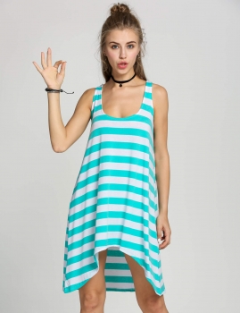 Women's Girl Casual Stripe Irregular Beach Dress Sleeveless Sundress, Multicolor
Women's Girl Casual Stripe Irregular Beach Dress Sleeveless Sundress, Multicolor