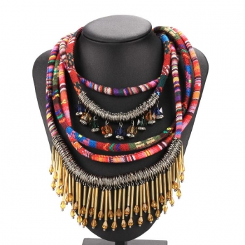 New Hot Fashion Ethnic Vintage Style Rope Multilayer Weave Bohemian Style Necklace
New Hot Fashion Ethnic Vintage Style Rope Multilayer Weave Bohemian Style Necklace
