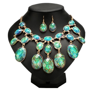European Style Women Lady Fashion Jewelry Set Oval Bead Bib Bubble Pendant Necklace Earrings Set
European Style Women Lady Fashion Jewelry Set Oval Bead Bib Bubble Pendant Necklace Earrings Set