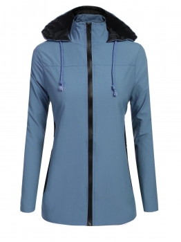 Blue Hooded Long Sleeve Contrast Color Patchwork Waterproof Loose Zipper Jacket, Multicolor
Blue Hooded Long Sleeve Contrast Color Patchwork Waterproof Loose Zipper Jacket, Multicolor