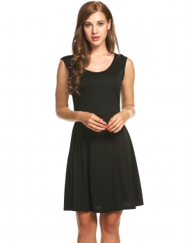 New Women Sexy O-Neck Sleeveless Solid Elastic Backless Pleated Pullover Tank Dress, Multicolor
New Women Sexy O-Neck Sleeveless Solid Elastic Backless Pleated Pullover Tank Dress, Multicolor