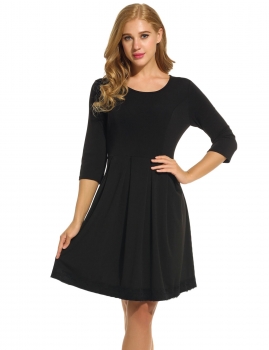 Meaneor Black Women O-Neck 3"4 Sleeve Lace Trim Slim Cocktail Party Pleated Casual Dresses, Multicolor
Meaneor Black Women O-Neck 3"4 Sleeve Lace Trim Slim Cocktail Party Pleated Casual Dresses, Multicolor