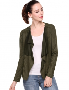 Army green Turn Down Collar Vintage Lightweight Open Stitch Faux Suede Coat, Multicolor
Army green Turn Down Collar Vintage Lightweight Open Stitch Faux Suede Coat, Multicolor