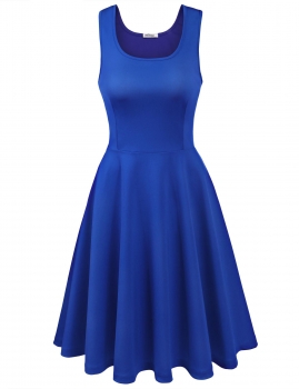 Blue New Women Vintage Styles O-Neck Sleeveless Tunic Solid A-Line Pleated Hem Tank Dress, Multicolor
Blue New Women Vintage Styles O-Neck Sleeveless Tunic Solid A-Line Pleated Hem Tank Dress, Multicolor