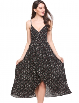 Black Cross V Neck Backless Cross Asymmetrical Split Hem Adjustable Spaghetti Straps Casual Dress, Multicolor
Black Cross V Neck Backless Cross Asymmetrical Split Hem Adjustable Spaghetti Straps Casual Dress, Multicolor