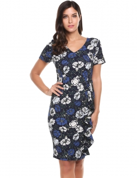 Blue V-Neck Short Sleeve Back Split Ruffle Brims Going Out Dress, Multicolor
Blue V-Neck Short Sleeve Back Split Ruffle Brims Going Out Dress, Multicolor