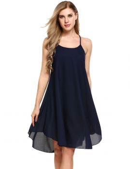 Navy blue Loose Sleeveless Solid Party Beach Chiffon A-line Dress, Multicolor
Navy blue Loose Sleeveless Solid Party Beach Chiffon A-line Dress, Multicolor