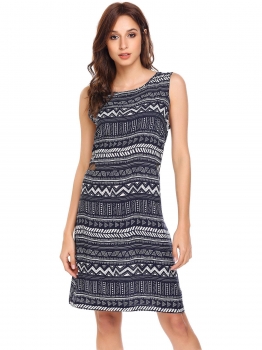 Blue Women Sleeveless Print Mesh Patchwork O Neck Hollow Out Casual Dress, Multicolor
Blue Women Sleeveless Print Mesh Patchwork O Neck Hollow Out Casual Dress, Multicolor