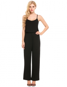 Black Spaghetti Strap Sleeveless Elastic Waist Full Length Sexy Jumpsuits, Multicolor
Black Spaghetti Strap Sleeveless Elastic Waist Full Length Sexy Jumpsuits, Multicolor