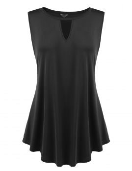 Black Soft Hollow Front V Neck Solid Loose Sleeveless Pullover Tank Top, Multicolor
Black Soft Hollow Front V Neck Solid Loose Sleeveless Pullover Tank Top, Multicolor