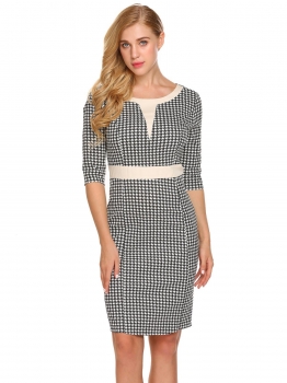 Color1 Women Vintage Style Half Sleeve Plaid Bodycon Business Pencil Dress, Multicolor
Color1 Women Vintage Style Half Sleeve Plaid Bodycon Business Pencil Dress, Multicolor