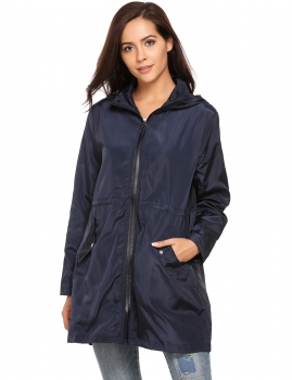 Navy blue Zip-Up Drawstring Hooded Raincoat Waterproof Windproof Coats, Multicolor
Navy blue Zip-Up Drawstring Hooded Raincoat Waterproof Windproof Coats, Multicolor