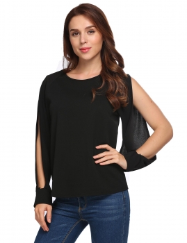 Black Women Casual O-Neck Long Split Sleeve Solid Loose Sexy Blouse T-shirt, Multicolor
Black Women Casual O-Neck Long Split Sleeve Solid Loose Sexy Blouse T-shirt, Multicolor