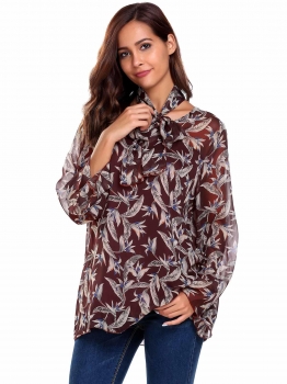 Wine red Flare Sleeve O Neck Floral Print Chiffon Shirt Blouse With Tie, Multicolor
Wine red Flare Sleeve O Neck Floral Print Chiffon Shirt Blouse With Tie, Multicolor
