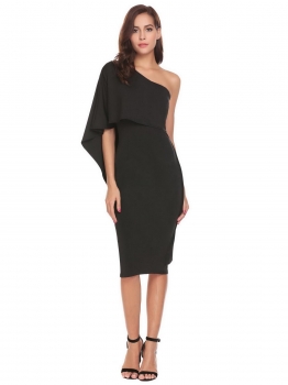 Black Oblique Collar Sleeveless Solid Side Ruffle Package Hip Hem Split Sexy Party Dress, Multicolor
Black Oblique Collar Sleeveless Solid Side Ruffle Package Hip Hem Split Sexy Party Dress, Multicolor