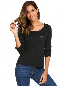 Women Casual O-Neck Adjustable Sleeve Zipper Button Pocket Decor Blouse T-shirt, Multicolor
Women Casual O-Neck Adjustable Sleeve Zipper Button Pocket Decor Blouse T-shirt, Multicolor