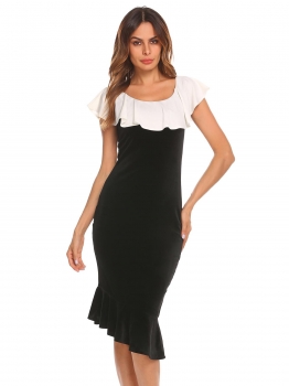 Black O-Neck Sleeveless Package Hip Ruffle Asymmetrical Hem Sexy Dress, Multicolor
Black O-Neck Sleeveless Package Hip Ruffle Asymmetrical Hem Sexy Dress, Multicolor