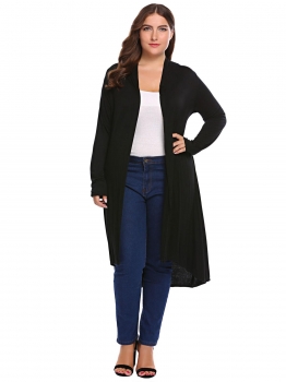 Black Plus Size Long Sleeve Solid Draped Open Front Asymmetrical Cardigan, Multicolor
Black Plus Size Long Sleeve Solid Draped Open Front Asymmetrical Cardigan, Multicolor