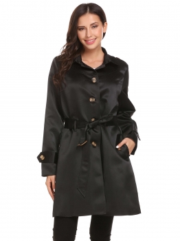 Black Women Turn Down Collar Single-breasted Trench Jacket with Belt, Multicolor
Black Women Turn Down Collar Single-breasted Trench Jacket with Belt, Multicolor