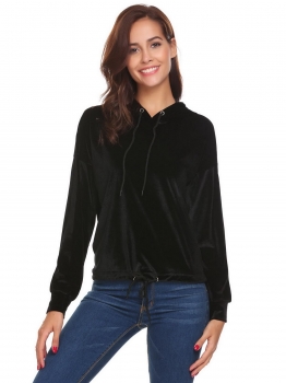 Black Women Casual Hooded Long Sleeve Drawstring Hem Velvet Solid Sexy Hoodie, Multicolor
Black Women Casual Hooded Long Sleeve Drawstring Hem Velvet Solid Sexy Hoodie, Multicolor