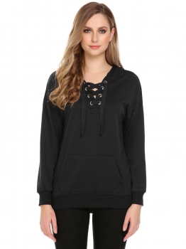 Black Women Casual Hooded Long Sleeve Solid Crossing Straps Thread Hem and Cuffs Hoodie, Multicolor
Black Women Casual Hooded Long Sleeve Solid Crossing Straps Thread Hem and Cuffs Hoodie, Multicolor