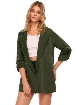 Army green Women Casual Turn Down Collar Long Sleeve Waterfall Trench Coats, Multicolor
Army green Women Casual Turn Down Collar Long Sleeve Waterfall Trench Coats, Multicolor