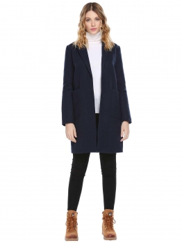 Dark blue Women Casual Turn-down Collar Long Sleeve Front Open Warm Coat Jacket, Multicolor
Dark blue Women Casual Turn-down Collar Long Sleeve Front Open Warm Coat Jacket, Multicolor