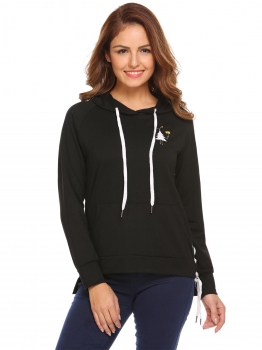 Black Hooded Sweatshirt Long Sleeve Lace Up Side Print Pullover Casual Hoodies, Multicolor
Black Hooded Sweatshirt Long Sleeve Lace Up Side Print Pullover Casual Hoodies, Multicolor