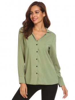 Green Women V-Neck Cuffed Long Sleeve Casual Chiffon Button Blouse Shirts, Multicolor
Green Women V-Neck Cuffed Long Sleeve Casual Chiffon Button Blouse Shirts, Multicolor