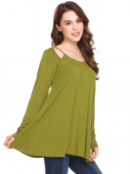 Army green Spaghetti Straps Long Sleeve Solid Back Hollow Out Sexy Blouse T-shirt Tops, Multicolor
Army green Spaghetti Straps Long Sleeve Solid Back Hollow Out Sexy Blouse T-shirt Tops, Multicolor