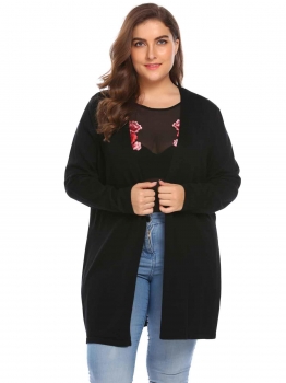 Black Women's Long Sleeve Open Front Solid Thin Knit Sweater Cardigan Plus Size, Multicolor
Black Women's Long Sleeve Open Front Solid Thin Knit Sweater Cardigan Plus Size, Multicolor