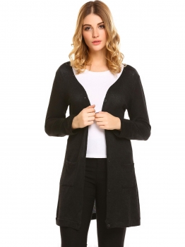 Black Women's V-Neck Long Sleeve Button Down Slim Cardigan Sweater w" Pocket, Multicolor
Black Women's V-Neck Long Sleeve Button Down Slim Cardigan Sweater w" Pocket, Multicolor