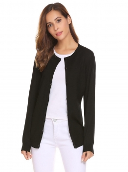 Black Women Casual O-Neck Long Sleeve Solid Button Knitted Warm Soft Cardigan Sweater, Multicolor
Black Women Casual O-Neck Long Sleeve Solid Button Knitted Warm Soft Cardigan Sweater, Multicolor