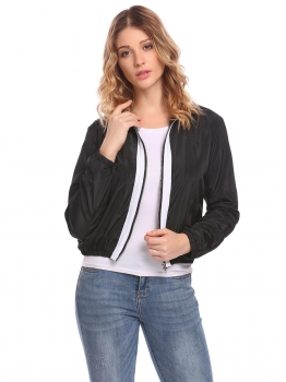 Black Women Casual Stand Neck Long Sleeve Zipper Patchwork Lightweight Jacket, Multicolor
Black Women Casual Stand Neck Long Sleeve Zipper Patchwork Lightweight Jacket, Multicolor