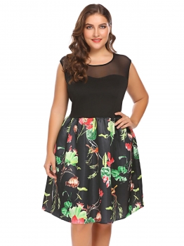 Green Women Plus Size Vintage Style Sleeveless Floral Patchwork Cocktail Party Dress, Multicolor
Green Women Plus Size Vintage Style Sleeveless Floral Patchwork Cocktail Party Dress, Multicolor