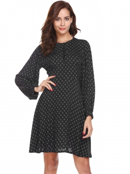 Black Women Long Sleeve Button Front Print Fit and Flare Casual Shirt Dress, Multicolor
Black Women Long Sleeve Button Front Print Fit and Flare Casual Shirt Dress, Multicolor