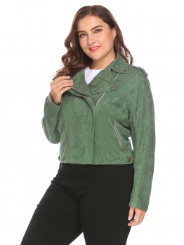 Green Women Turn Down Collar Zip Up Solid Faux Suede Cropped Casual Jacket Plus Size, Multicolor
Green Women Turn Down Collar Zip Up Solid Faux Suede Cropped Casual Jacket Plus Size, Multicolor