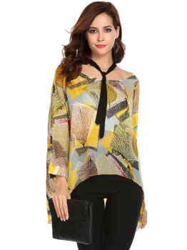 Yellow Women Batwing Sleeve Print High Low Hem Casual Loose Chiffon T-Shirt, Multicolor
Yellow Women Batwing Sleeve Print High Low Hem Casual Loose Chiffon T-Shirt, Multicolor
