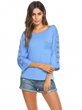 Blue Women Off Shoulder 3"4 Sleeve Tops Lace Casual Sexy T-Shirts Blouses, Multicolor
Blue Women Off Shoulder 3"4 Sleeve Tops Lace Casual Sexy T-Shirts Blouses, Multicolor