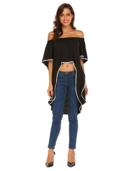 Black Women Fashion Off the Shoulder Half Sleeve Contrast Color Crop Tops, Multicolor
Black Women Fashion Off the Shoulder Half Sleeve Contrast Color Crop Tops, Multicolor