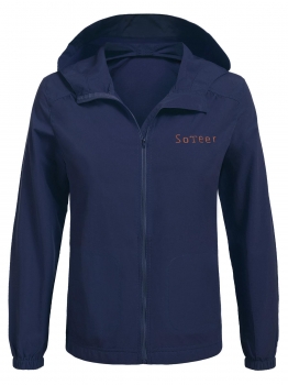Blue Women Casual Hooded Front Zipper Up Long Sleeve Rain Jacket Coat with Pocket, Multicolor
Blue Women Casual Hooded Front Zipper Up Long Sleeve Rain Jacket Coat with Pocket, Multicolor