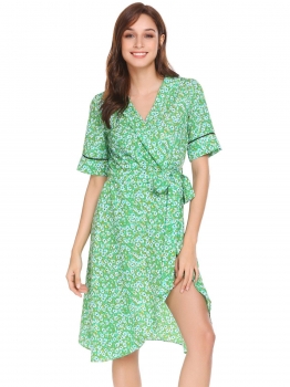Green Women Casual V-Neck Short Sleeve Prints A-Line Pleated Asymmetrical Hem Sexy Dress, Multicolor
Green Women Casual V-Neck Short Sleeve Prints A-Line Pleated Asymmetrical Hem Sexy Dress, Multicolor