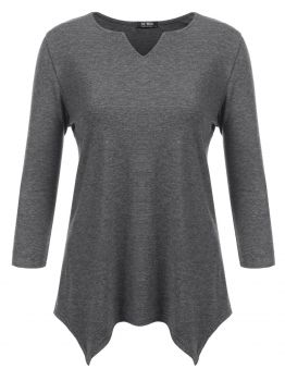 Gray Women Casual Notched V Neck Tunic Solid Basic Tee Asymmetric T Shirt Top, Multicolor
Gray Women Casual Notched V Neck Tunic Solid Basic Tee Asymmetric T Shirt Top, Multicolor