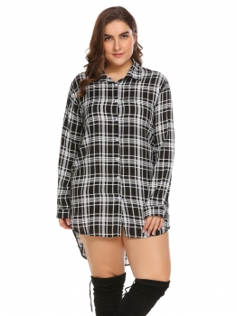 Black Women Plus Size Long Sleeve Plaid Button Down Casual Shirt with Belt, Multicolor
Black Women Plus Size Long Sleeve Plaid Button Down Casual Shirt with Belt, Multicolor