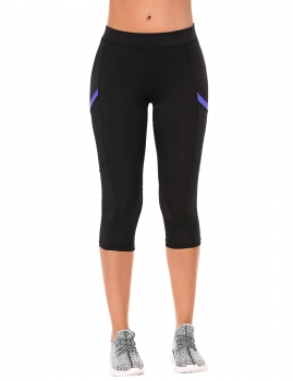 Black Divider Style Elastic Slim Three Quarter Pants Legging for Sport Fitness, Multicolor 
Black Divider Style Elastic Slim Three Quarter Pants Legging for Sport Fitness, Multicolor