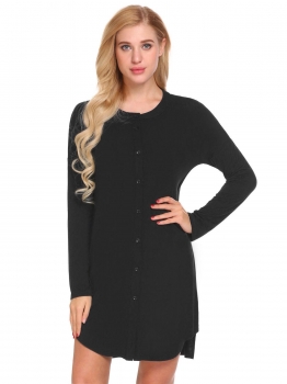 Black Women Lounge Sleepwear Long Sleeve Button Front Sleep Shirt Pajamas Nightgown, Multicolor
Black Women Lounge Sleepwear Long Sleeve Button Front Sleep Shirt Pajamas Nightgown, Multicolor