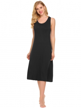 Black Women Sleeveless O-Neck Solid Slim Fit Soft Nighties Sleepwear Dress, Multicolor
Black Women Sleeveless O-Neck Solid Slim Fit Soft Nighties Sleepwear Dress, Multicolor